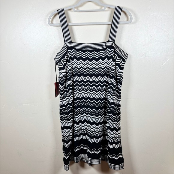 Missoni x Target Sweater Tank Dress Sz L Black & White Chevron Lightweight Retro - Picture 3 of 10